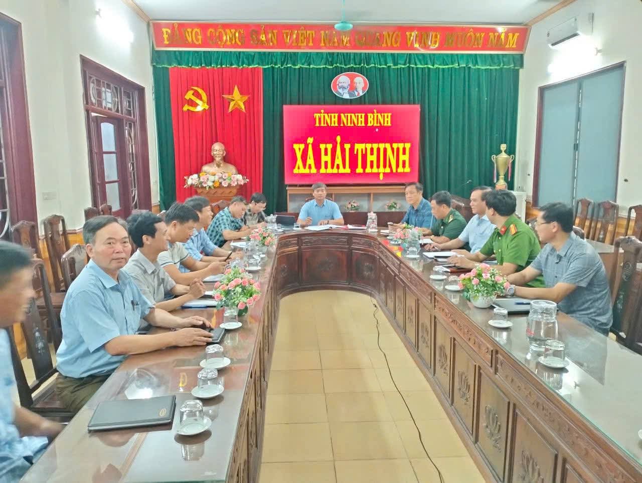 Ban chỉ huy dân sự xã Hải Thịnh họp triển khai công tác phòng chống cơn bão sôa 3 (bão wipha)