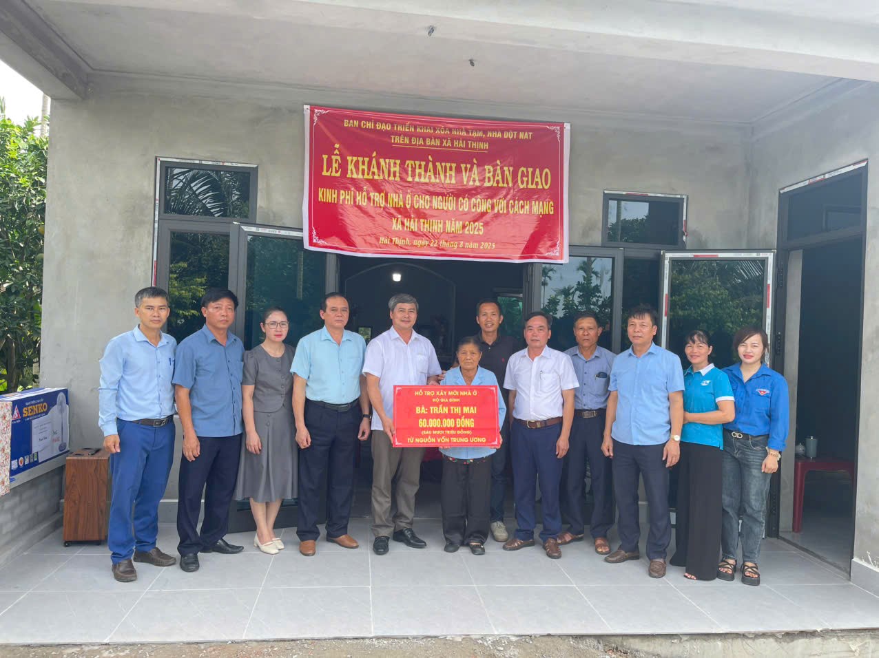 Xã Hải Thịnh tổ chức Lễ khánh thành và bàn giao  kinh phí hỗ trợ về nhà ở cho người có công với cách mạng năm 2025